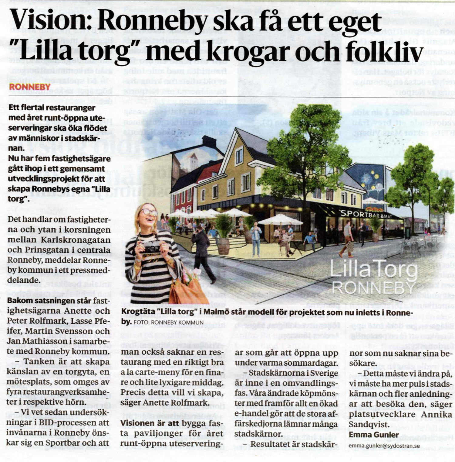 Sydöstran skrev så här om satsningen på Lilla Torg