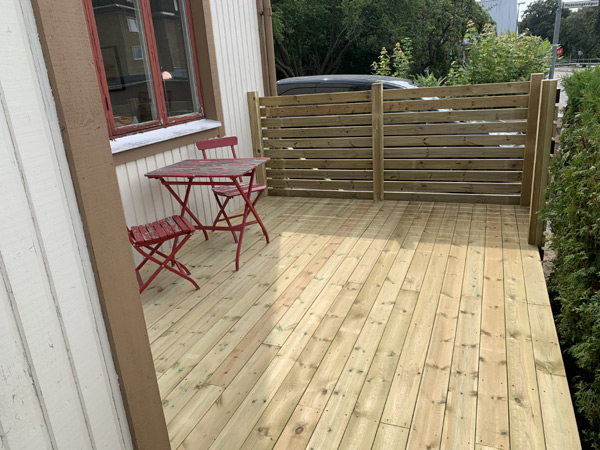 Övre Brunnsvägen 53, ny terrass